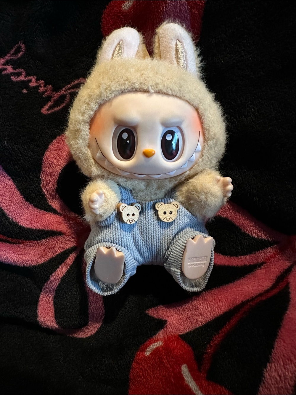 Plush bear -Face Small outfit for labubus